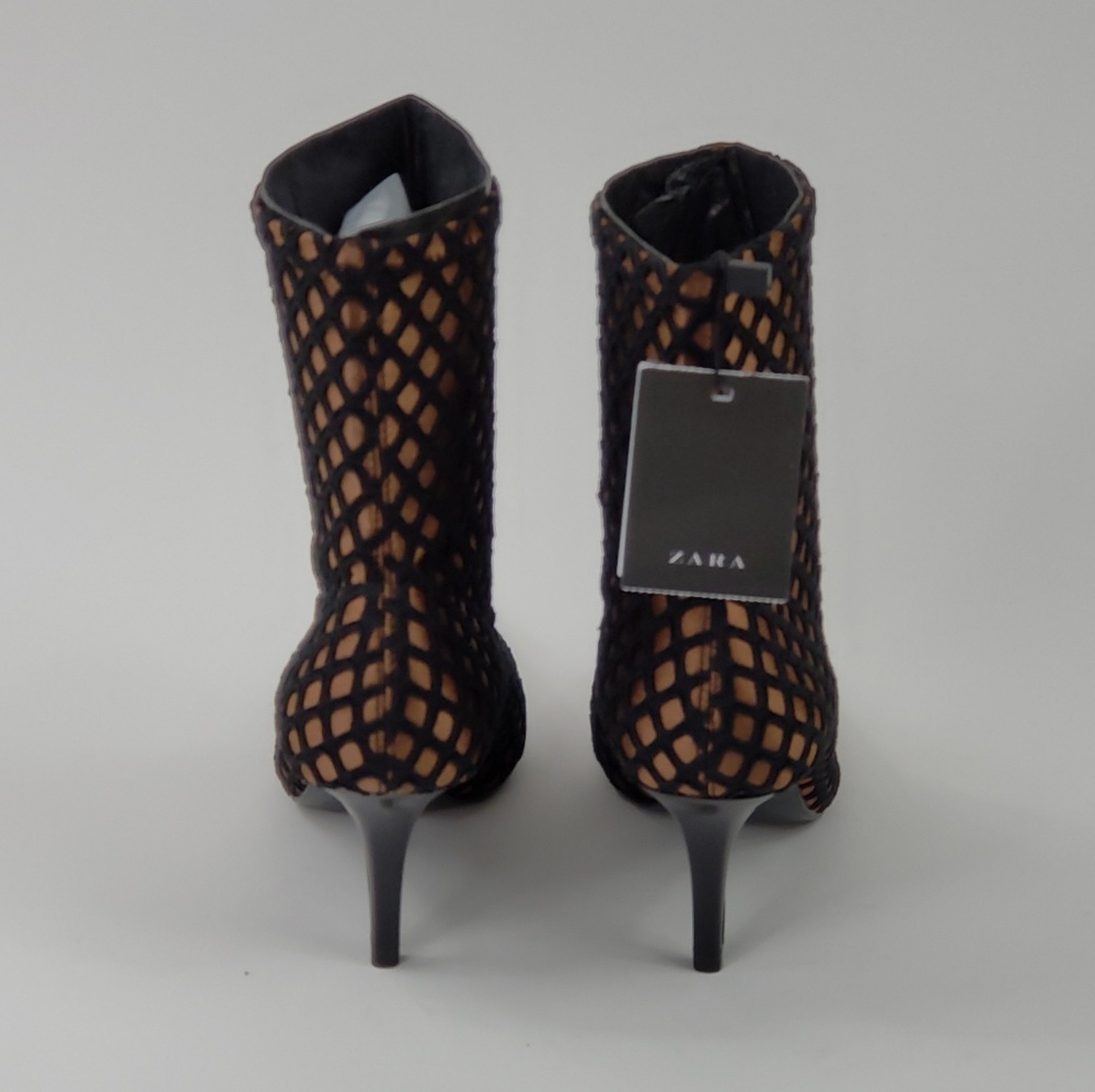 Zara Trafaluc High Heel Mesh Ankle Boots - Picture 3 of 8
